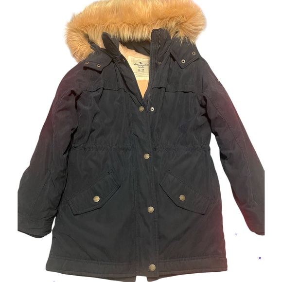 Abercrombie Kids Blue and Pink Puffer Jacket with Hood - Picture 3 of 15